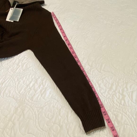 Gionfriddo Wool Cashmere 1/4 Zip Pullover Sweater Mens Size Large Brown - Picture 7 of 10